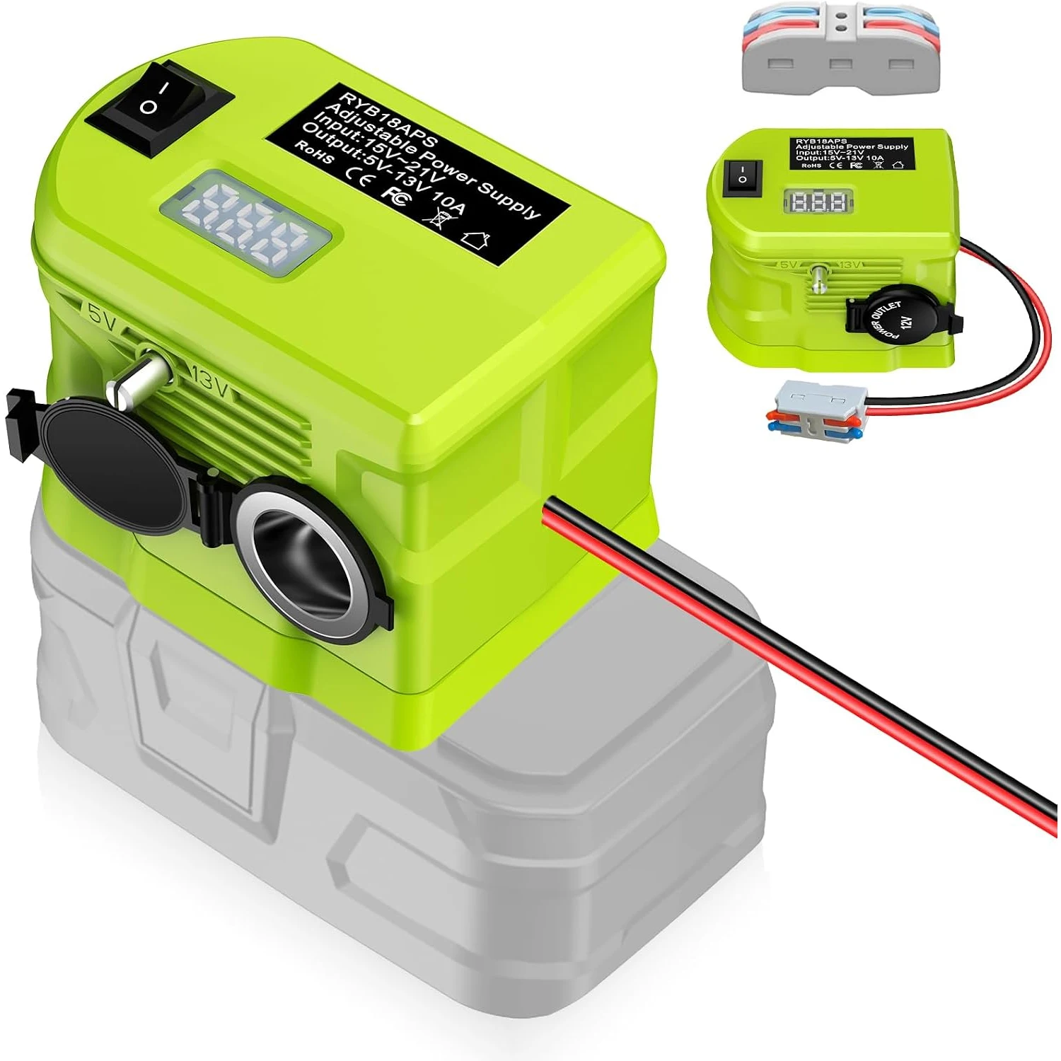 18V to12V Step Down Converter for Ryobi 18V Battery Power Wheel Adapter, Buck Converter Regulator for Car Appliances