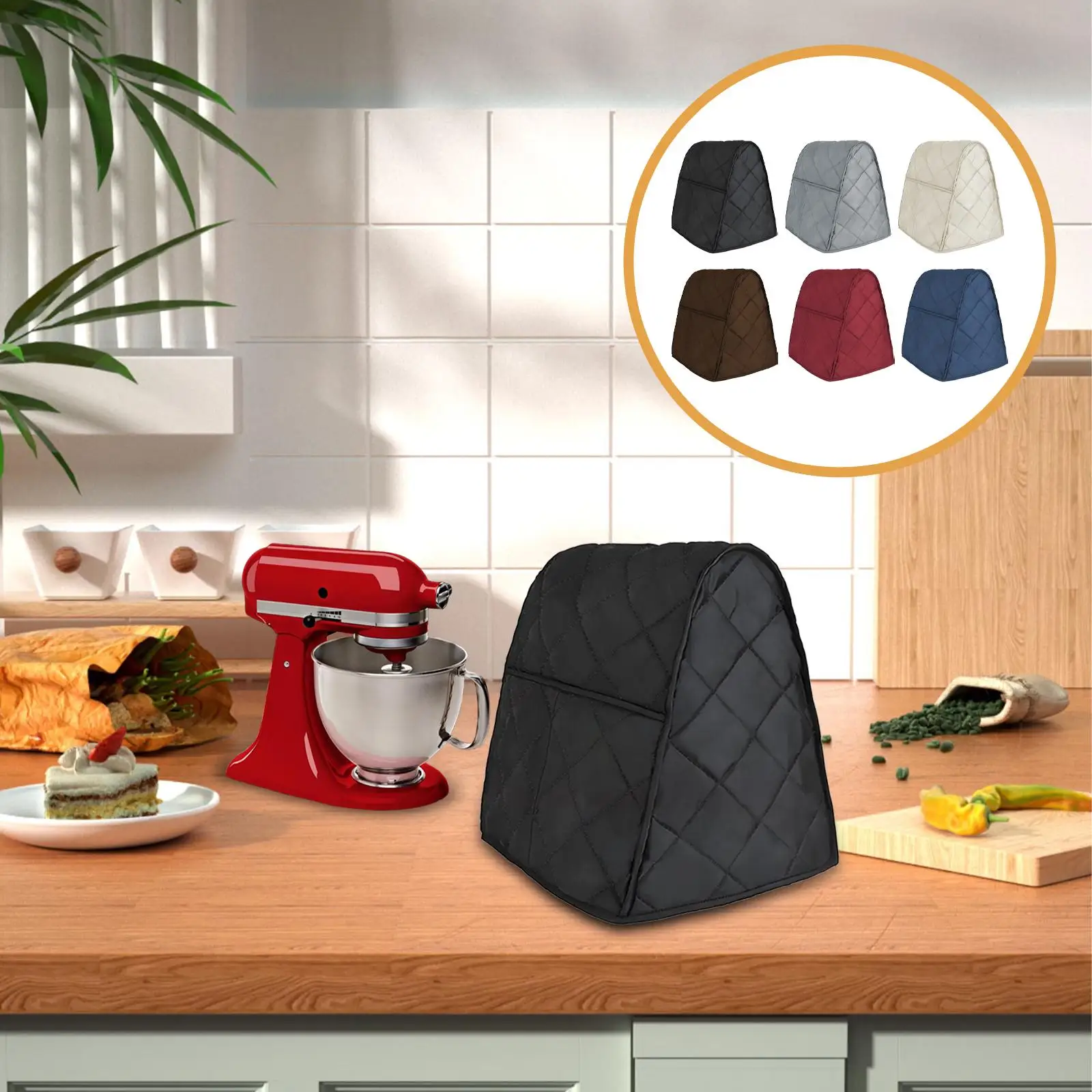 스탠드 믹서 방진 커버는 깨끗함을 유지하고, 가정용, 긁힘 방지, 토스터 기계용 포켓이 있는 주방 믹서 커버