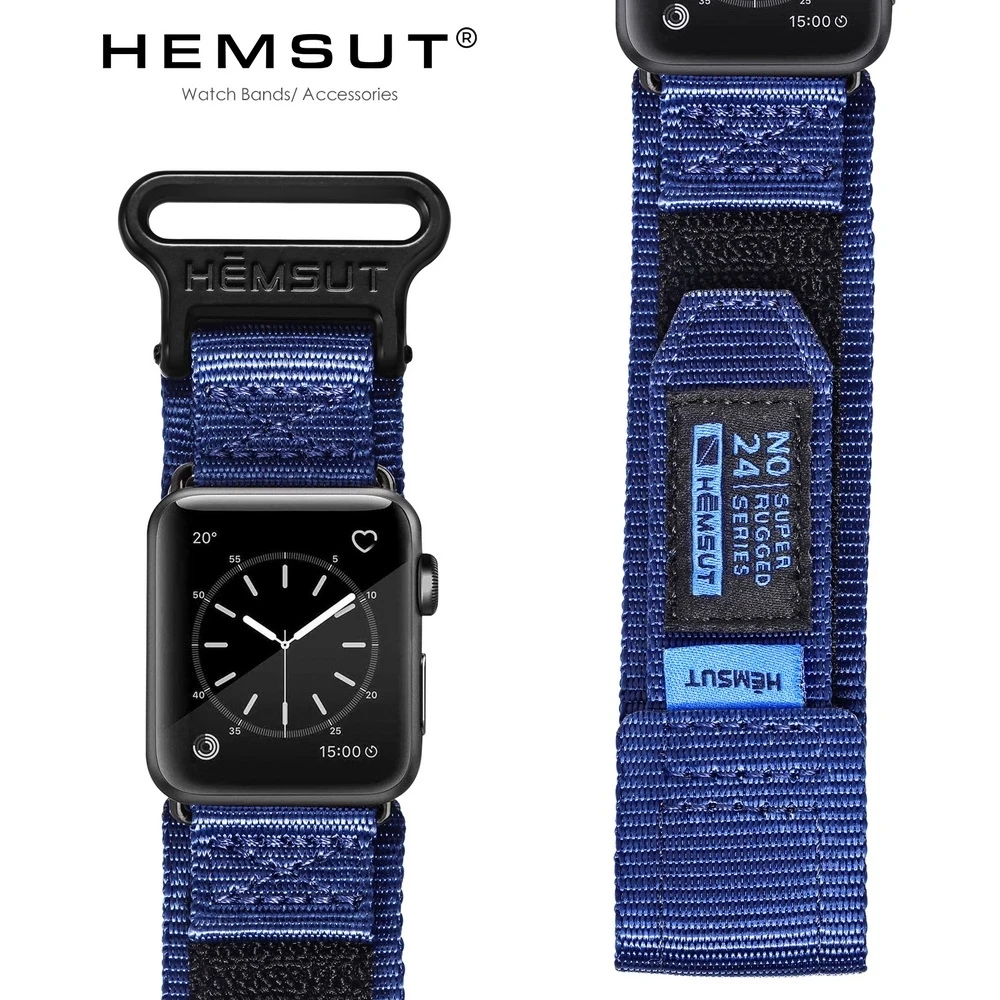HEMSUT Watch Band For Apple 40MM 44MM Sport Nylon Wrist Straps For Ultra 49MM Mini Band 4 Iwatch 7 5 6 Se 2 3