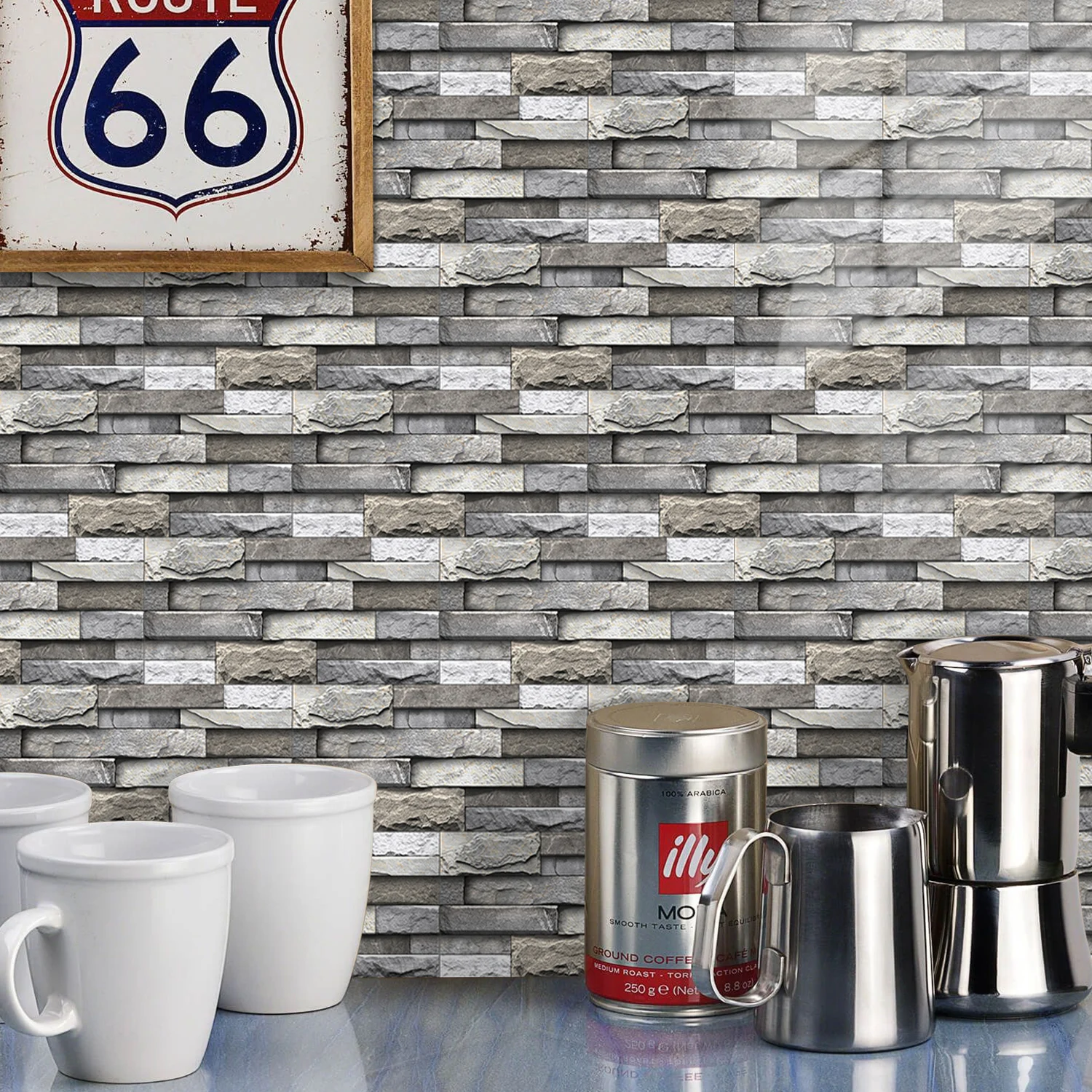 20/10pcs Imitation Stone Tile Wall Sticker 3D Wallpaper Waterproof Home Decoration For Kitchen Bathroom Self-adhesive Decals