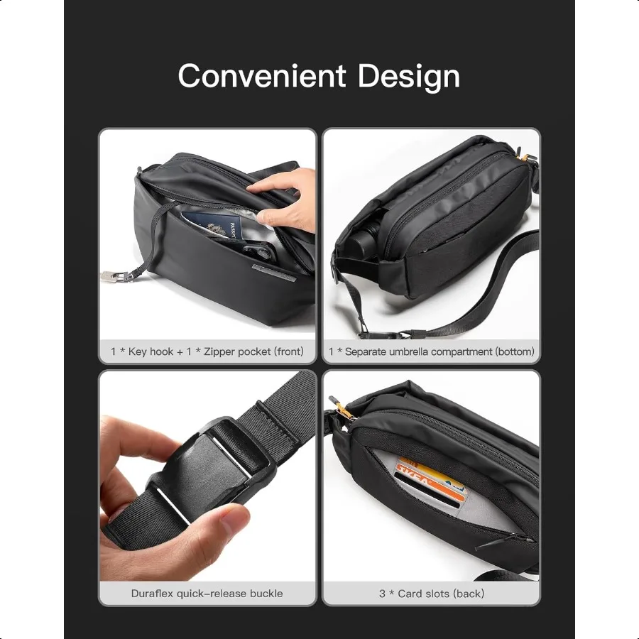 Sling Bag X Multipocket Crossbody Shoulder Chest Bag with Adjustable Shoulder Strap Waterresistant Waist Fanny Pack for Men Wom