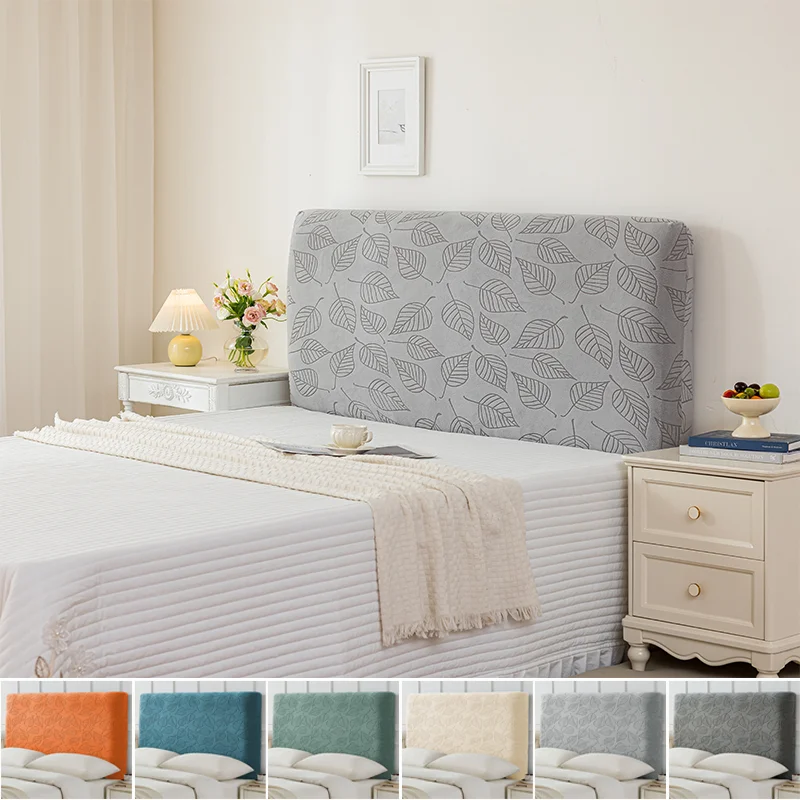 1PC Super Soft Elastic Headboard Cover All-Inclusive Jacquard Dustproof Wear-Resistant Bed Back Protector Fit 1.2/1.5/1.8/2m Be