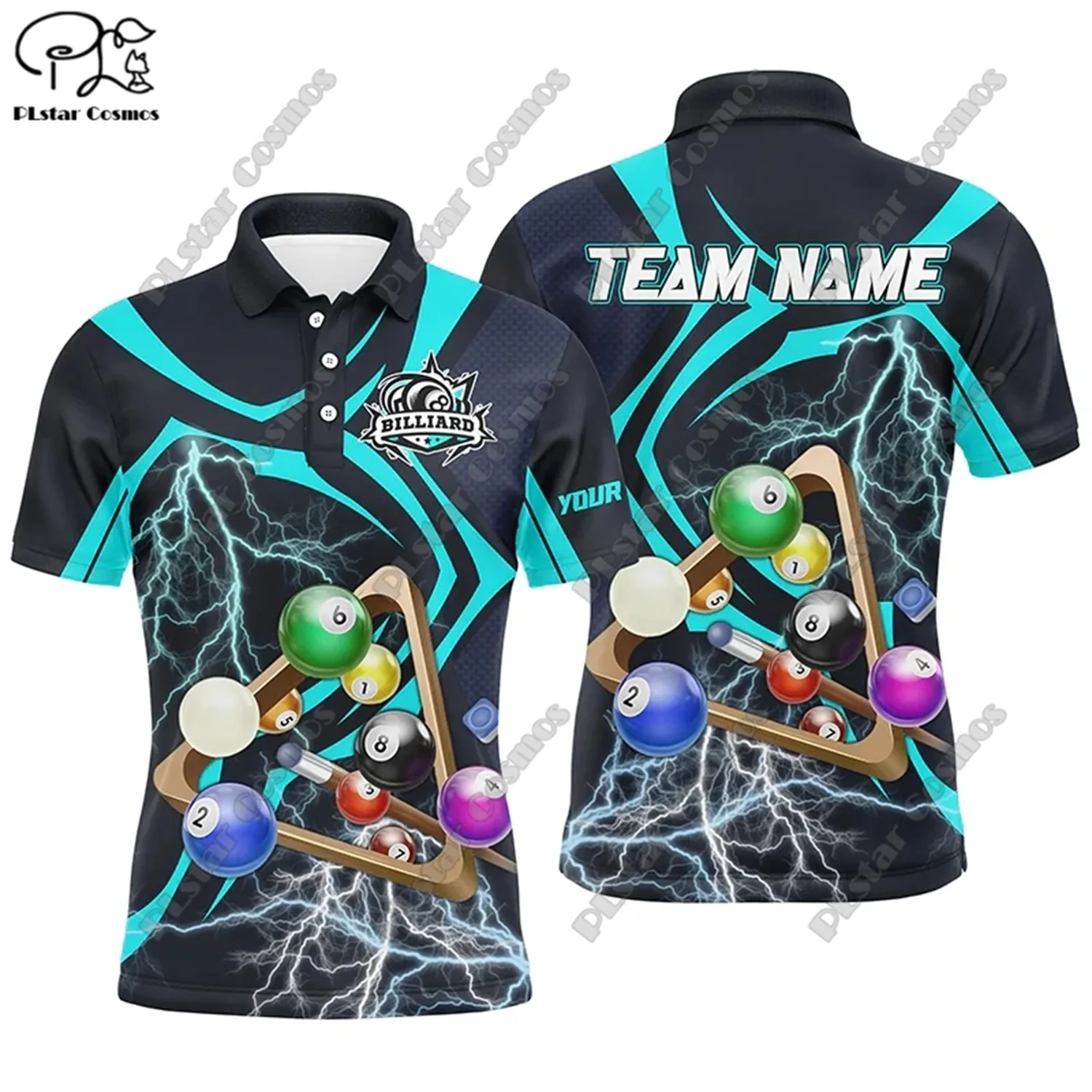 New Custom Name Polo Shirts Fun Billiard Jerseys Personalized Billiard Club League Shirts 3D Printed Polo Shirts T-Shirts t-3