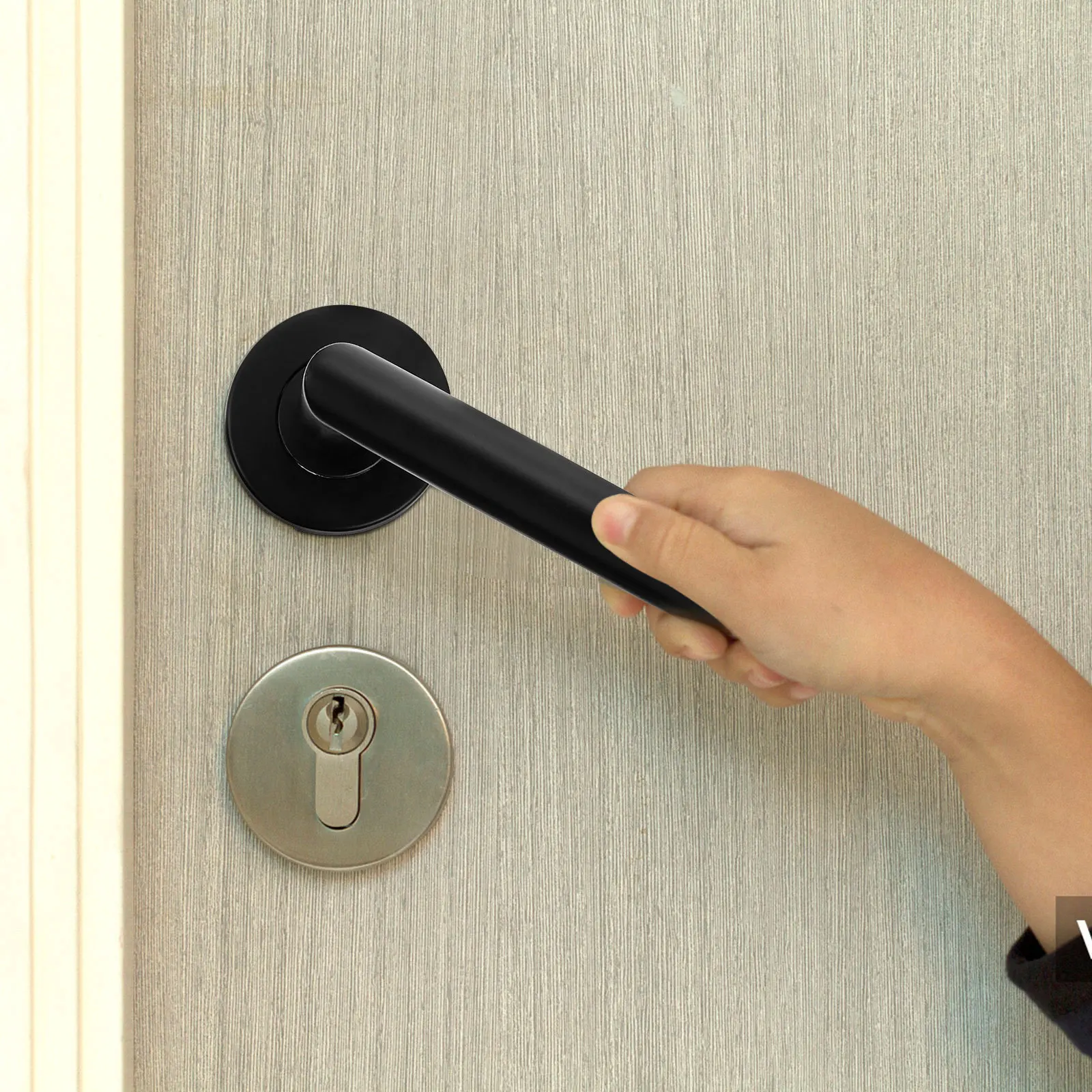 

1Set Stainless Steel Handle Lock Durable Safety Lock for Bedroom Bathroom Room Interior Doors Bathroom Door Locks