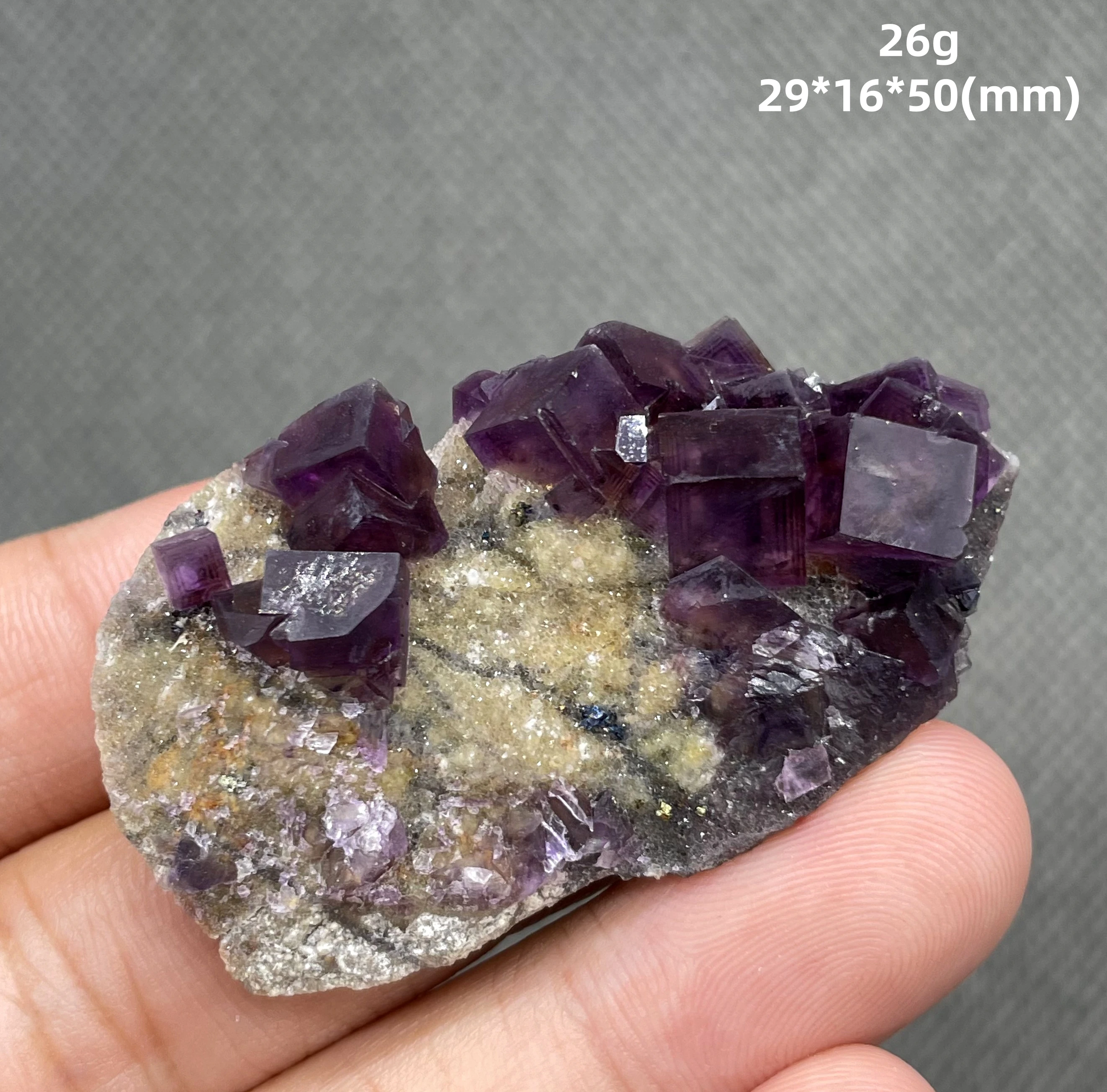 NEW! 100% Natural ZHEJIANG cube purple fluorite mineral specimen Stones and crystals Healing crystal