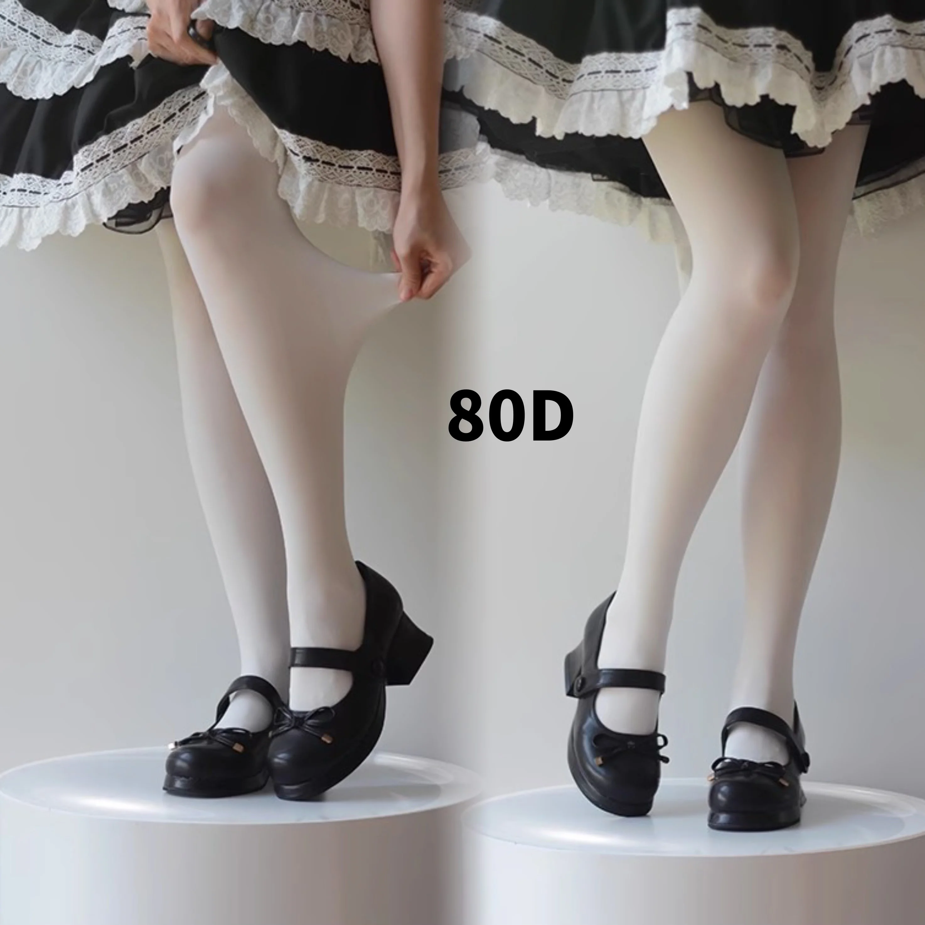 

New Lolita Spring Summer Women's White Silk JK Tights Japanese Velvet Leggings Versatile Black Pantyhose for Girls