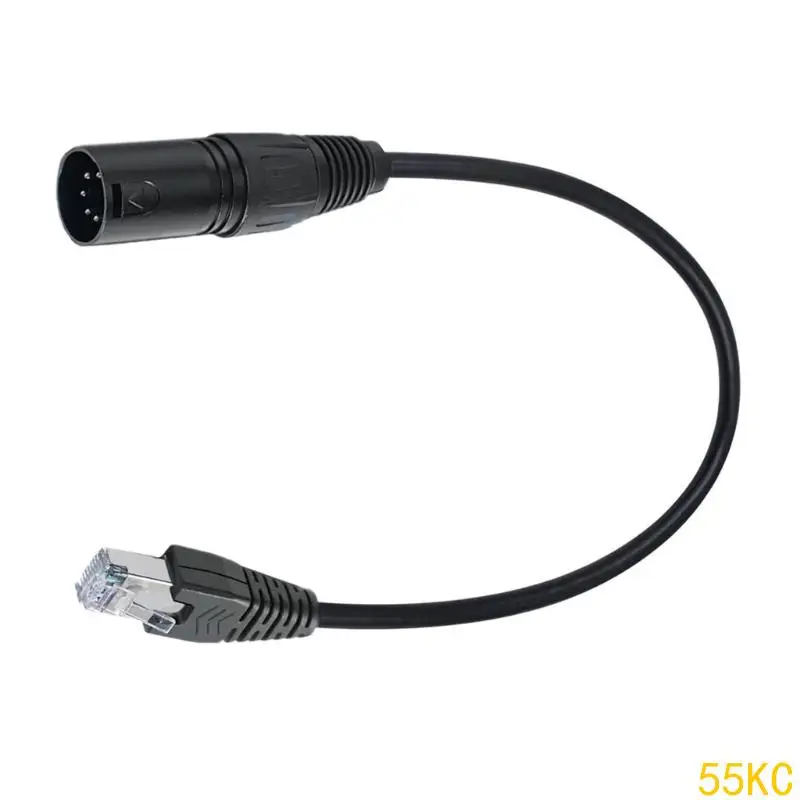 55KC XLR5P RJ45 Adaptador conversión Cable antislip Bloqueo PVC flexible PVC para Audios Mixer 5PXLR HEMBLE A RJ45 CORDAD