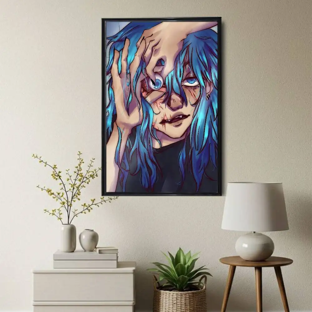 Sally Face Horror puzzle game Sal Fisher Poster Trendy Wall Art For Coffee Office Bar Decoration Best Gift Good Sticker Printed