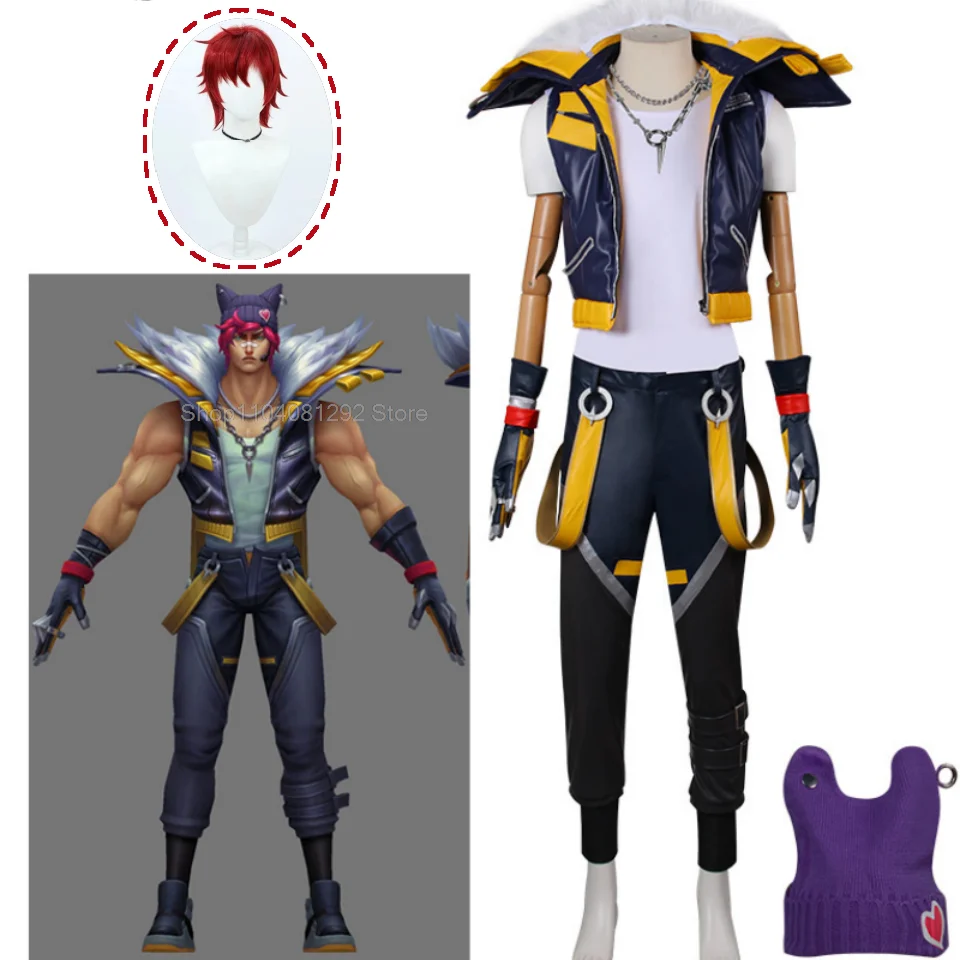 Heartsteel Sett Cosplay Costume Fantasy Outfits Game LoL Heartsteel Disguise Costume Male Halloween Roleplay Suit