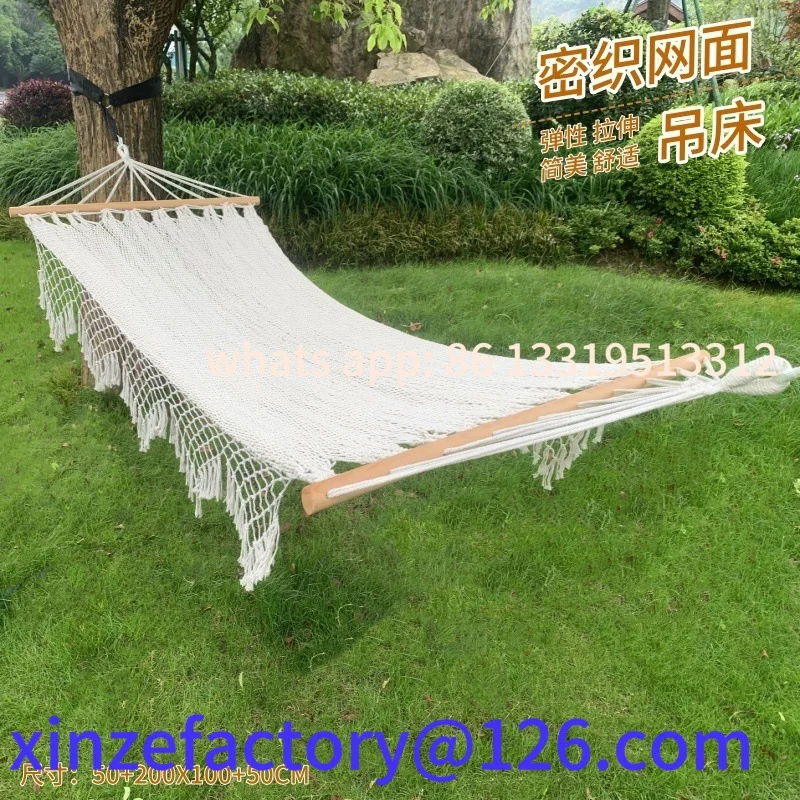

Customizable Outdoor Camping High Load Bearing Hammock Tassel Canvas Garden Swing Chair Hanging