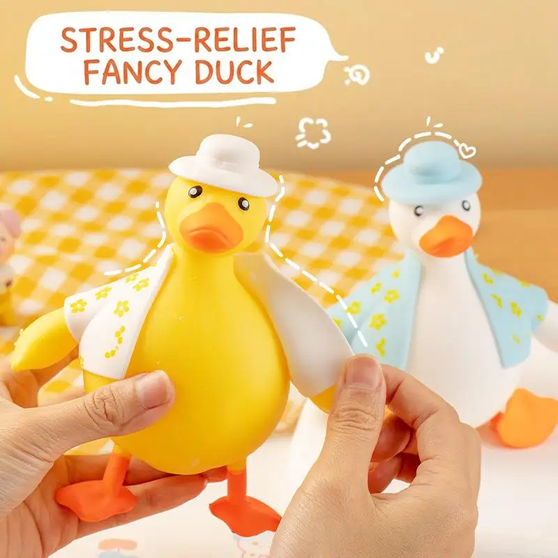 New！Cute Duck Fidget Toys With Squeeze Stretch Function And Stress Relief Perfect For Home Office Desk Decor Kids Adults Play