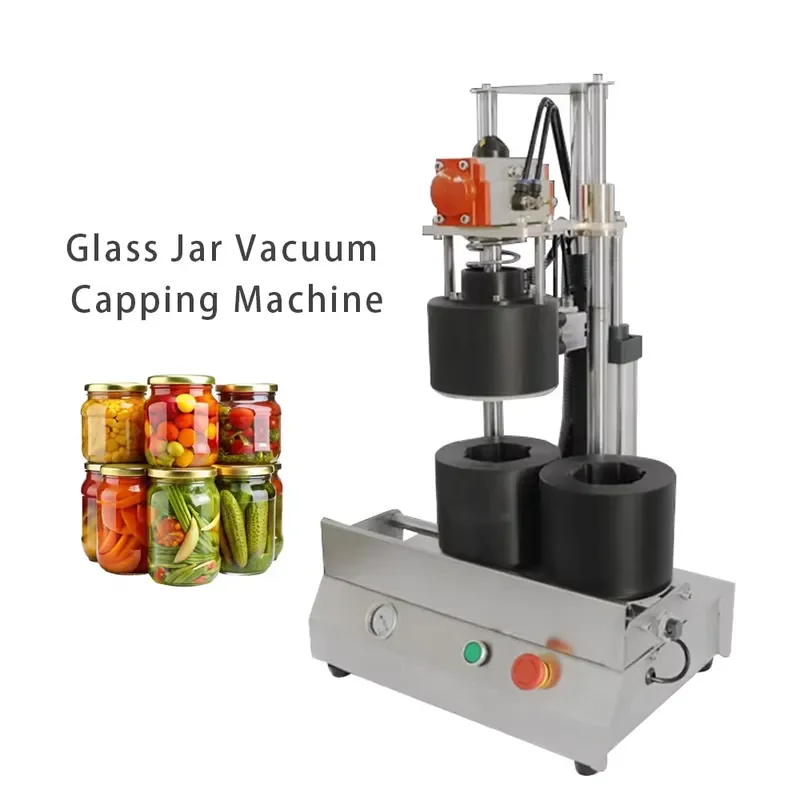 

Semi Automatic Glass Bottle Jar Sealer Twist Off Metal Cap Vacuum Capping Machine for Food