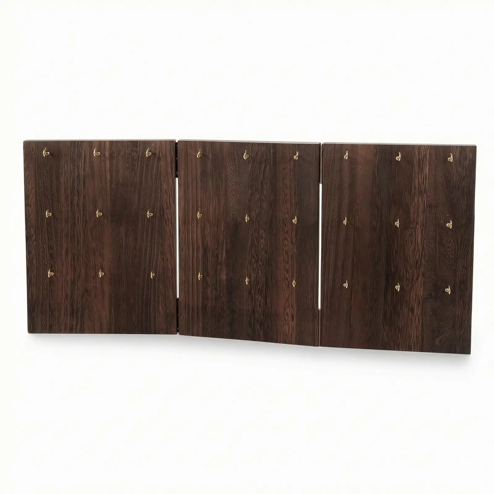 Wooden Foldable 3-Panel Pegboard Folding Jewelry Display Stand Tabletop Earring Holder with Hooks for Boutique Owners, Vanity