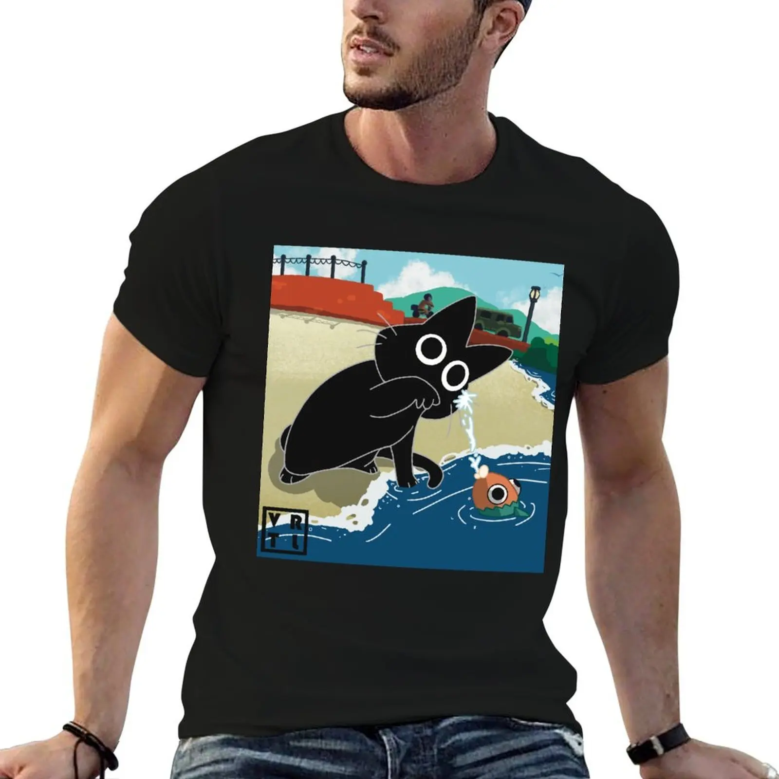 

Roger on the beach T-Shirt t shirts for man cotton soft men t shirt cotton 100% T-Shirt