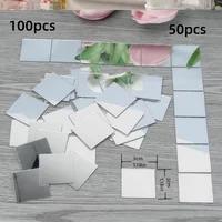 50/100pcs Mini Square 3cm Glass Mirror Tiles Small True Glass Mosaic for DIY Crafts Art Supplies, Home Wall Door Decor 5