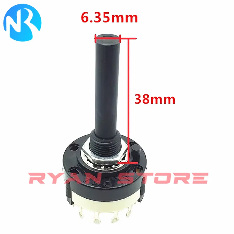 2PCS Plastic Rotary SR261 Band Switch 1Pole 12 Position Handle Length 38MM Axis Band Switch 261MM 1 2 3 4 Pole 12 6 4 3 Position