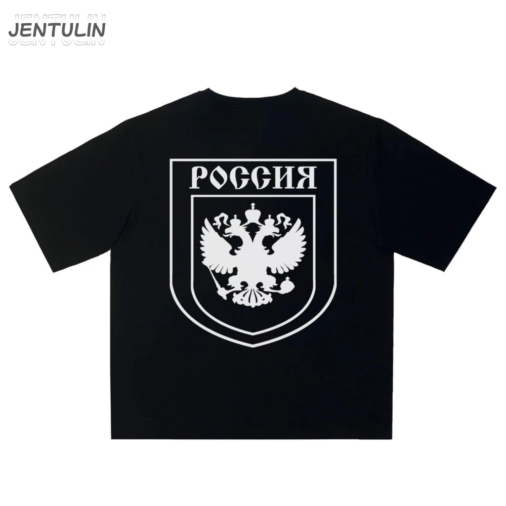 Harajuku Oversized Streetwear Men's Clothing Automatic Russia Graphic Print Tshirt Cotton Hip Hop Aesthetic Tops Gothic Tees Y2k