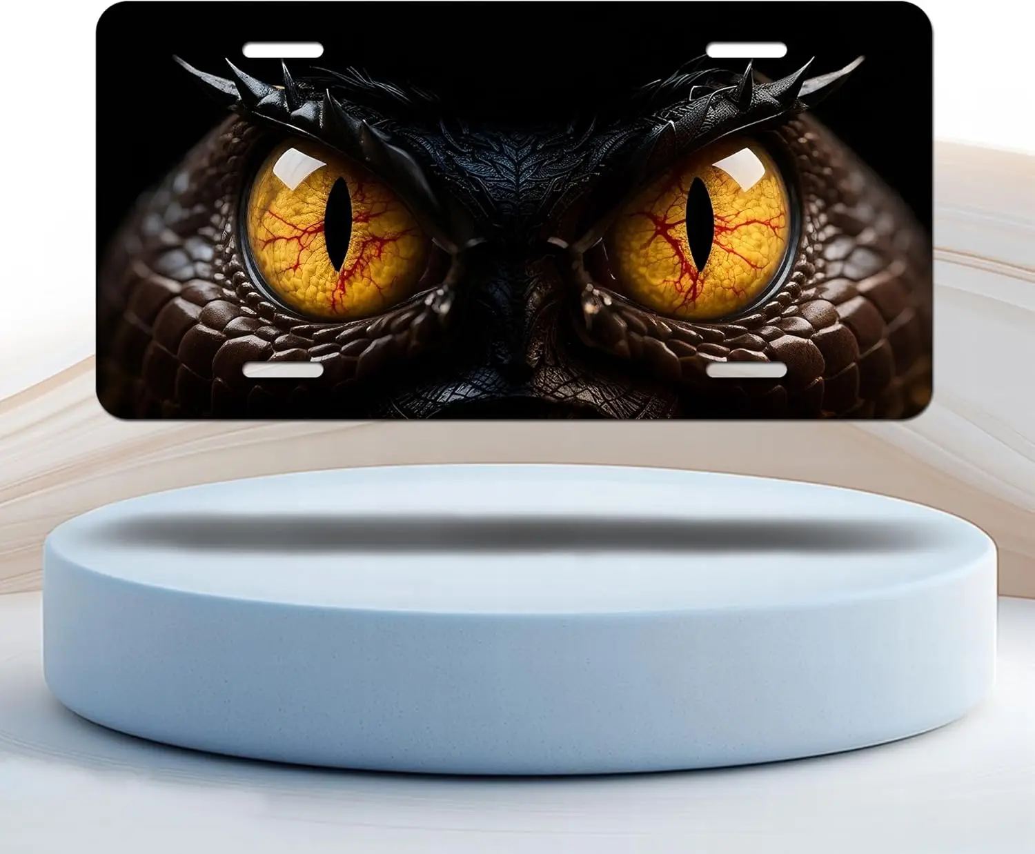 Snake Eyes License Plate Aluminum Decorative License Plate Novelty Vanity Tag Cover with 4 Holes Car Decor Accessory