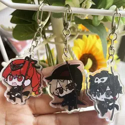 Persona 5 Anime Keychain Women Amamiya Ren Acrylic Key Chain Man Akechi Goro Key Ring Pendant Ornament Accessories Friend Gift