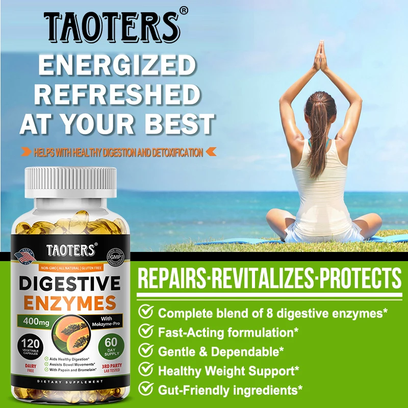 Digestive Enzyme Supplements - Support Intestinal Health, Relieve Occasional Indigestion, and Maintain Regular Bowel Movements