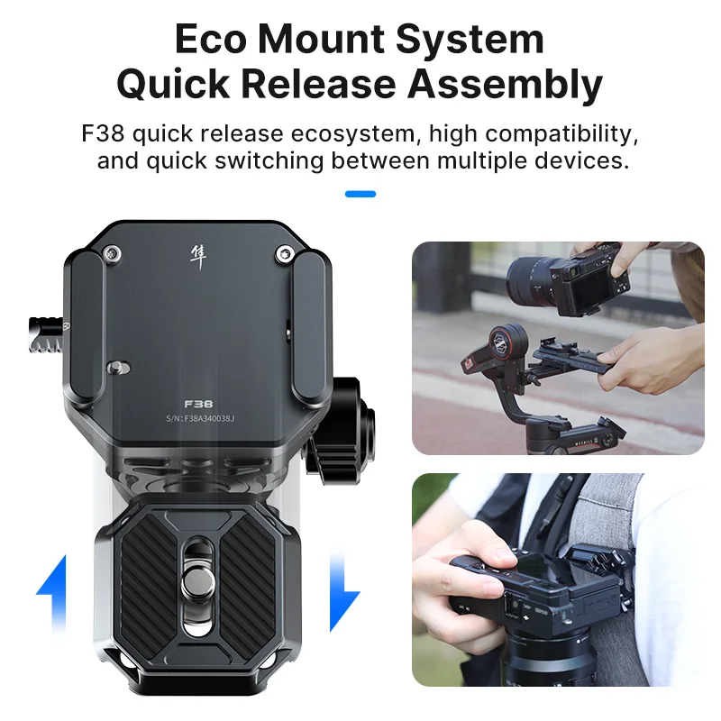 Ulanzi EH12 F38-AIR Gimbal Head Quick Release Fluid Video 360° Panoramic Gimbal Head Detachable Handle for Tripod Shooting