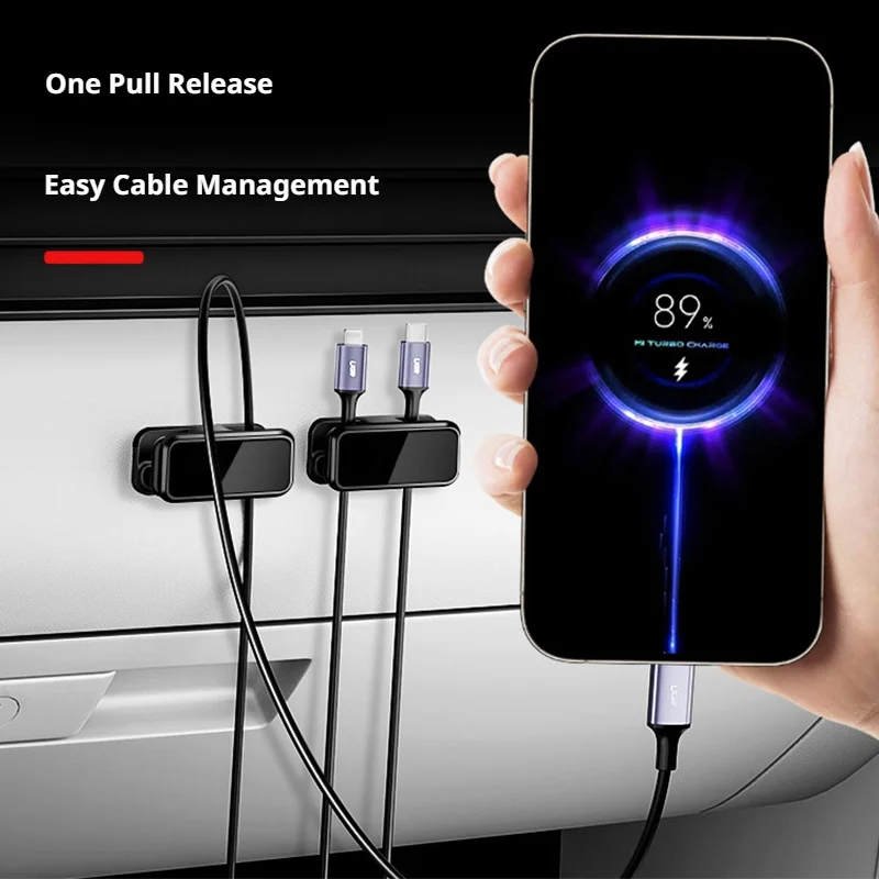 SEAMETAL Car Hidden Hook Cable Organizer Dual Adhesive Hanger Interior Storage Accessories Dashboard Organization Management