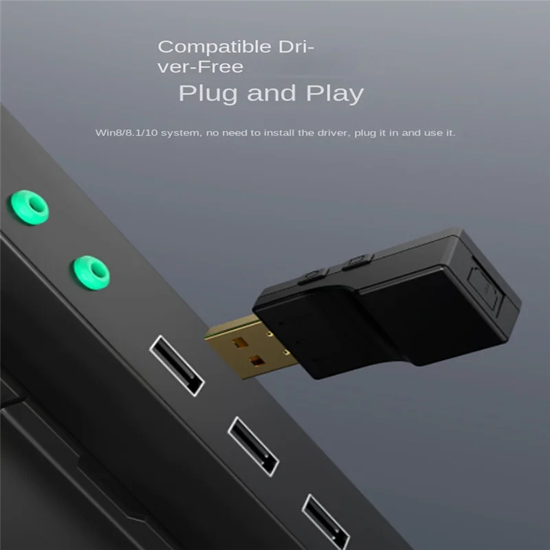 Y45A-USB Optical Bluetooth Audio Transmitter Dual Stream Multi-Point Wireless Adapter Low Latency Stereo For TV PC PS4/3