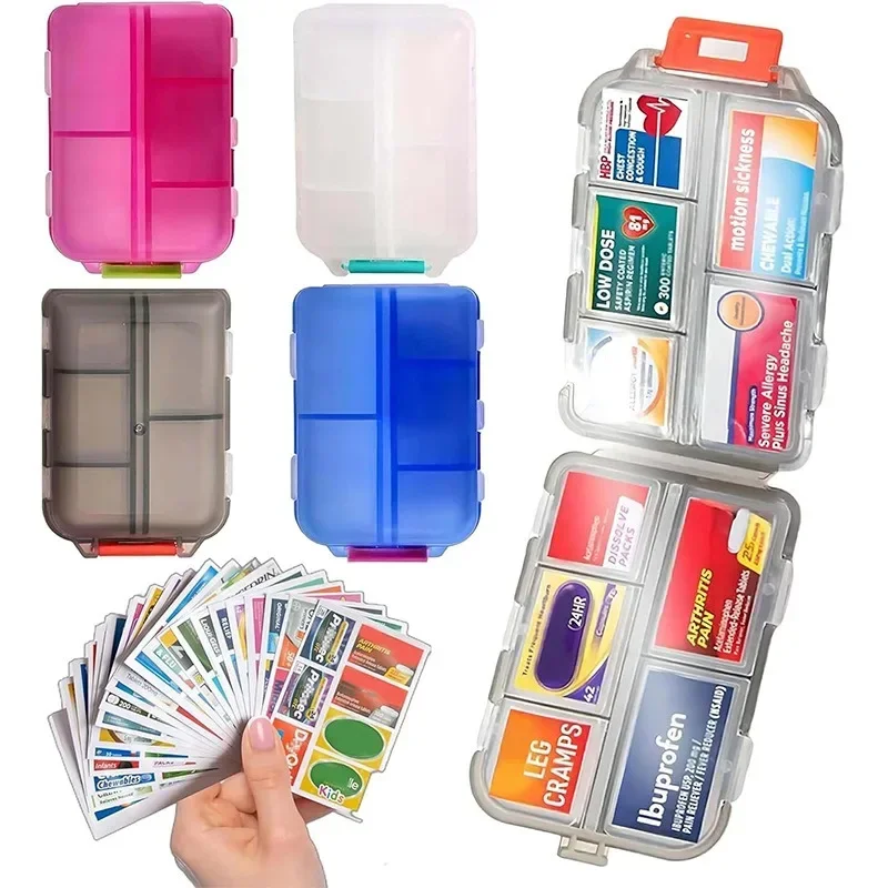 1piece Car Travel Medicine Box Driver's Gift Portable Mini One Week Medicine Storage Box Vitamin Fish Oil Container Medicine Box