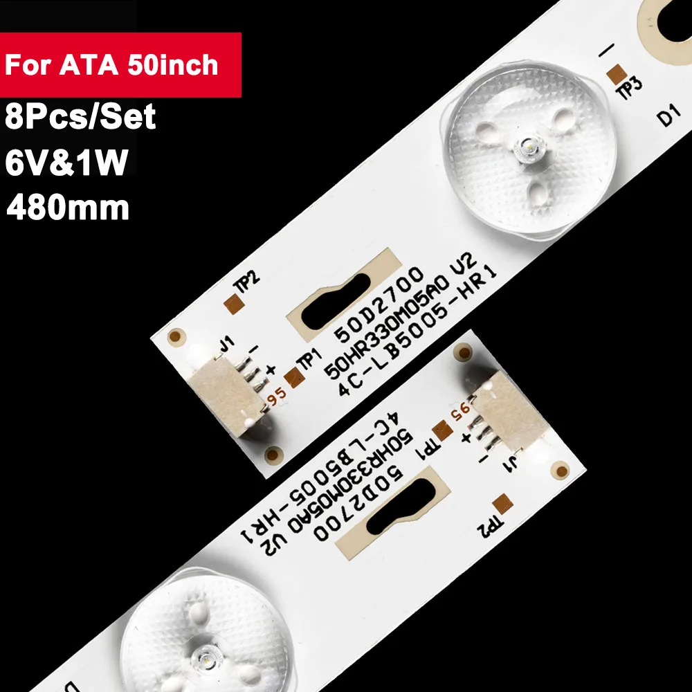 

6V 480mm backlight tv led strip for ATA 50inch OEM50LB01_LED3030_V1.1 8Pcs/Set tv repair D50A710 D50A810 50S100 L50F3800A