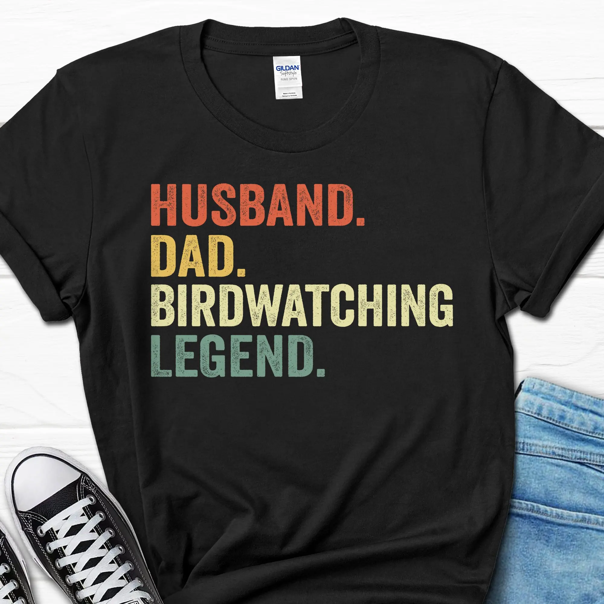 

Husband Dad Birdwatching Legend T Shirt Father's Day for Funny Men's Him