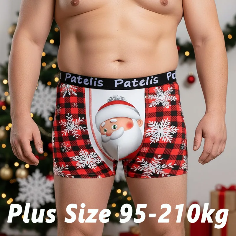 

Рождественское нижнее белье, мужские боксеры больших размеров, хлопковые трусы «Иисус Христос Юла», 90-210 кг, 4XL, 5XL, 6XL, 남성 팬티, мужская одежда большого размера