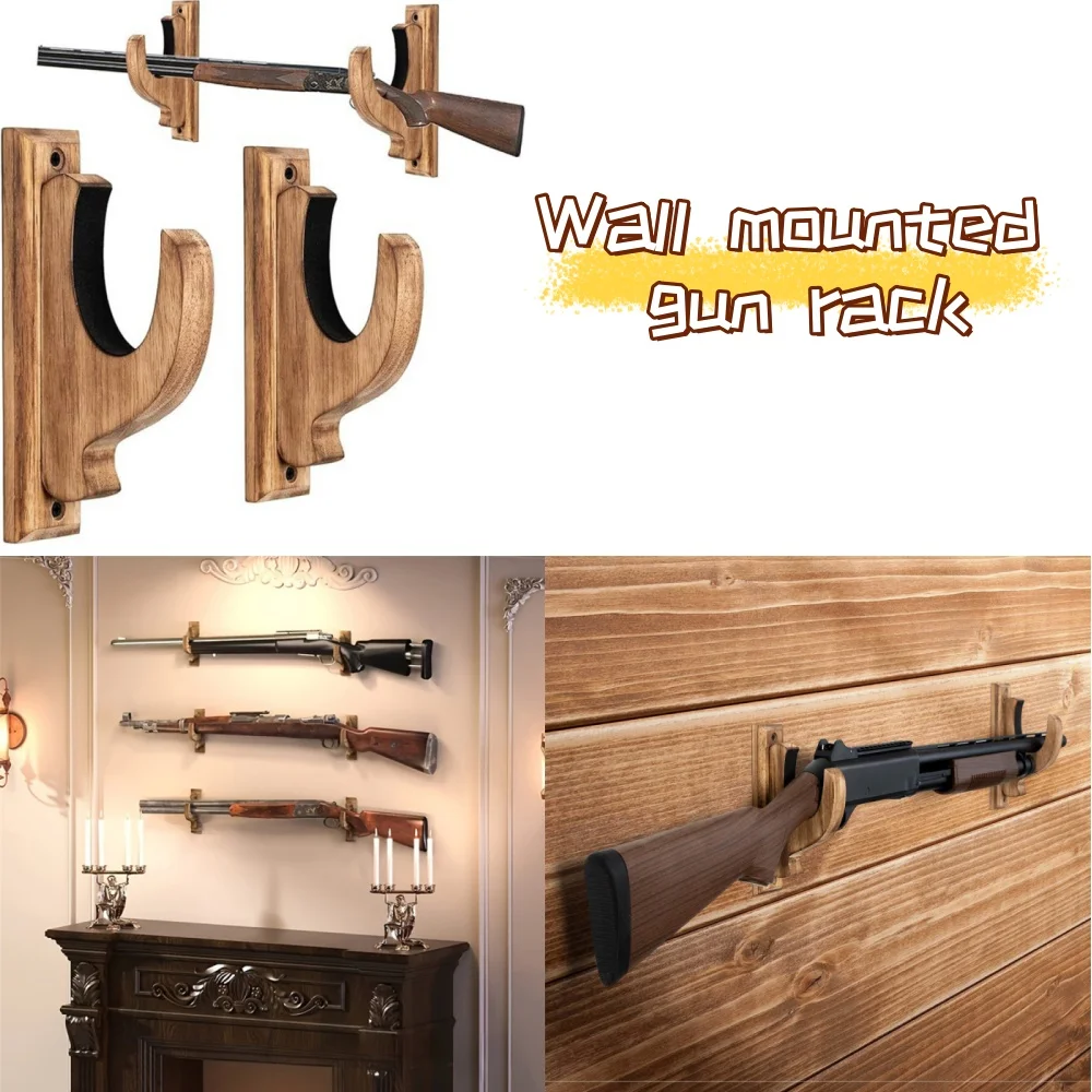 

Solid Wood Wall-Mounted Gun Rack Home Wall-Mounted Rifle Storage Rack Bow and Arrow Rack Pistol Toy Display Rack