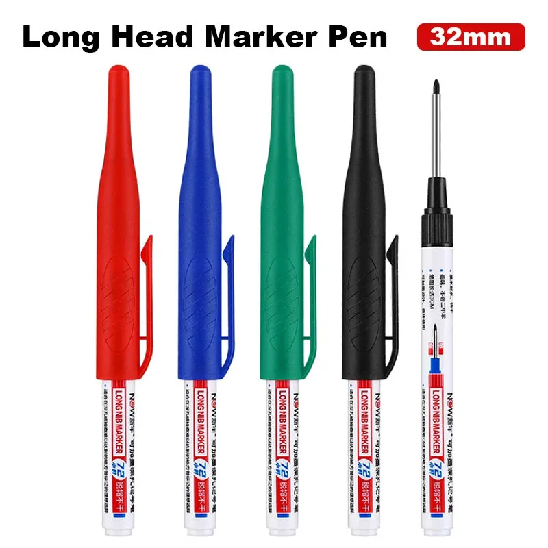 1/3Pcs 32MM Long Head Color Markers Pen Large Capacity Deep Hole Head Waterproof Marker Pens For Woodworking Art Supplies