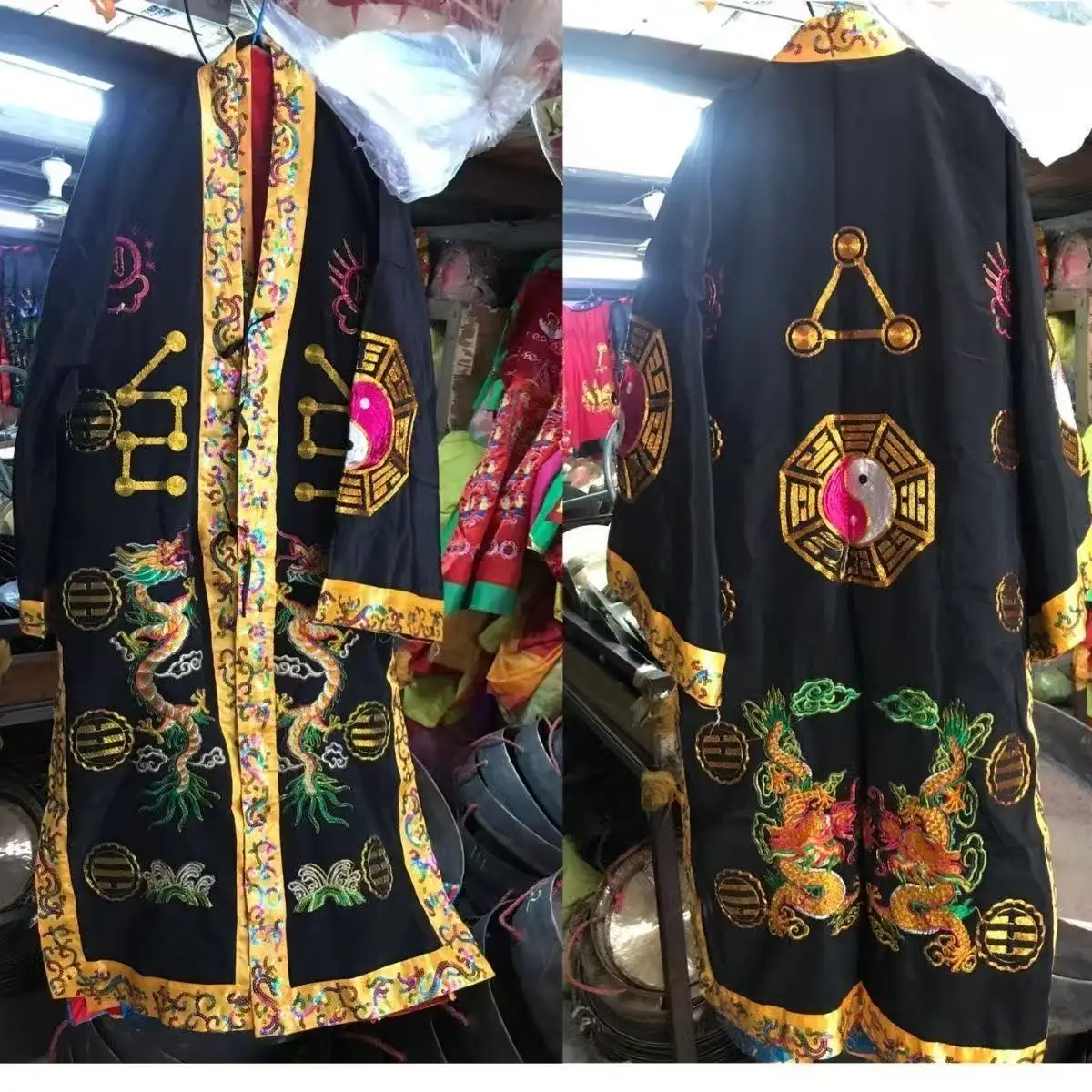 

Taoist Robe Dragon Emroidered Long Sleeved Tai Chi Bagua Clothing Taoism Supplies Long Robe Taoist