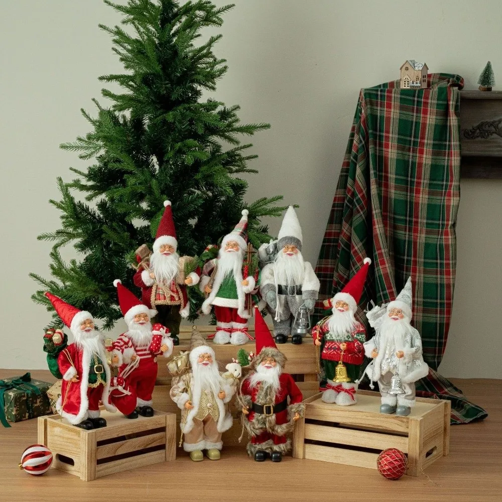 

New Home Decoration Santa Claus Decorations Cute 12 Inches Xmas Tree Ornament Standing Santa Claus Christmas Supplies Gift
