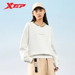 Xtep Pullover Hoodie For Men And Women 2024 Spring Comfortable Unisex Sweatshirt Soft Life Outdoor Couples Bottoms 876127930005