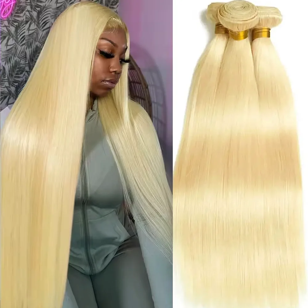 

Honey Blonde 1 3 4 Pcs Bone Straight Human Hair Weave Bundles 613 100% Remy Human Hair Extension for Women Bundles 20 30 40 Inch