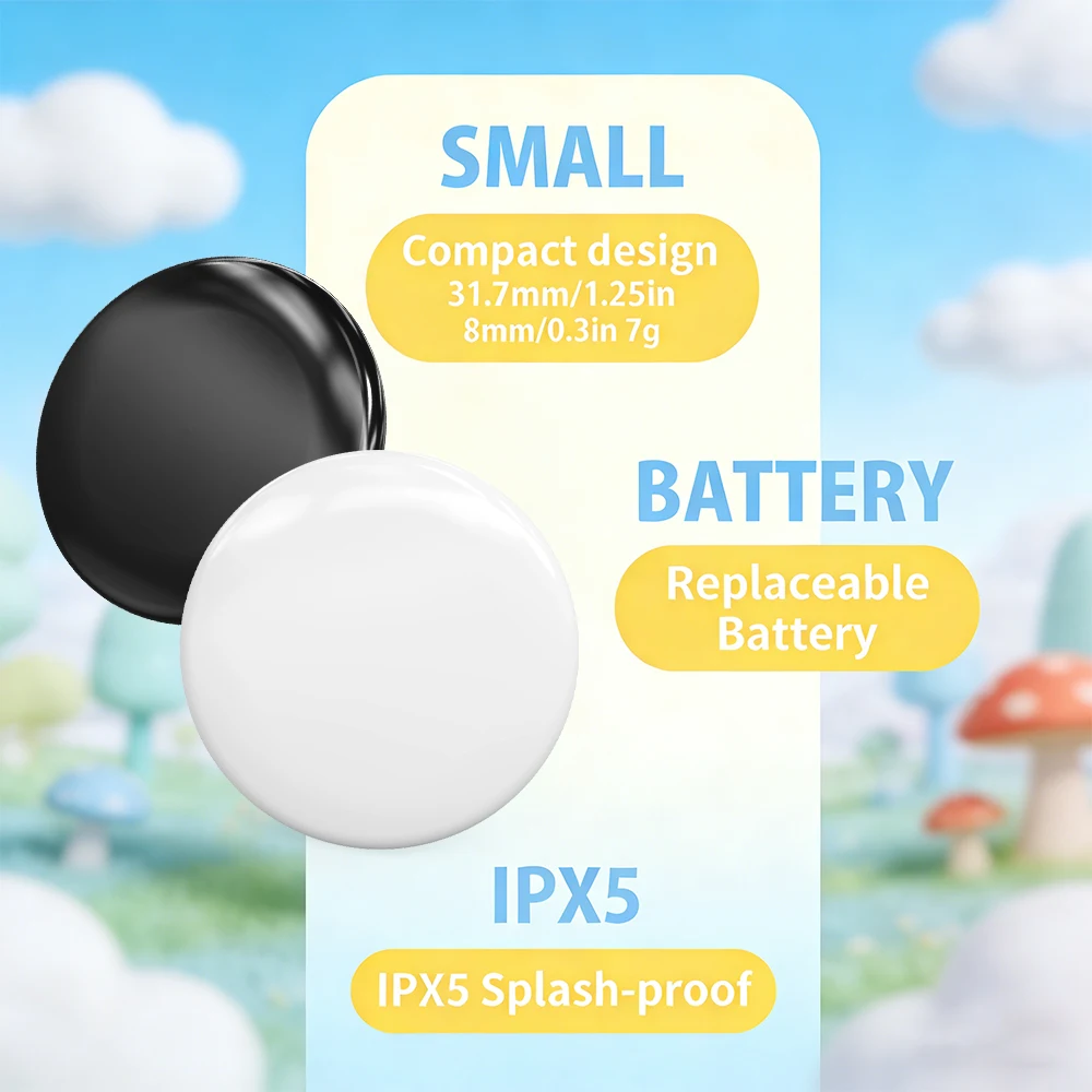 Bluetooth Smart Tag Compatible with Apple Find My & Google Find Hub Dual-System Item Locator Tracker for Keys Wallet Luggage