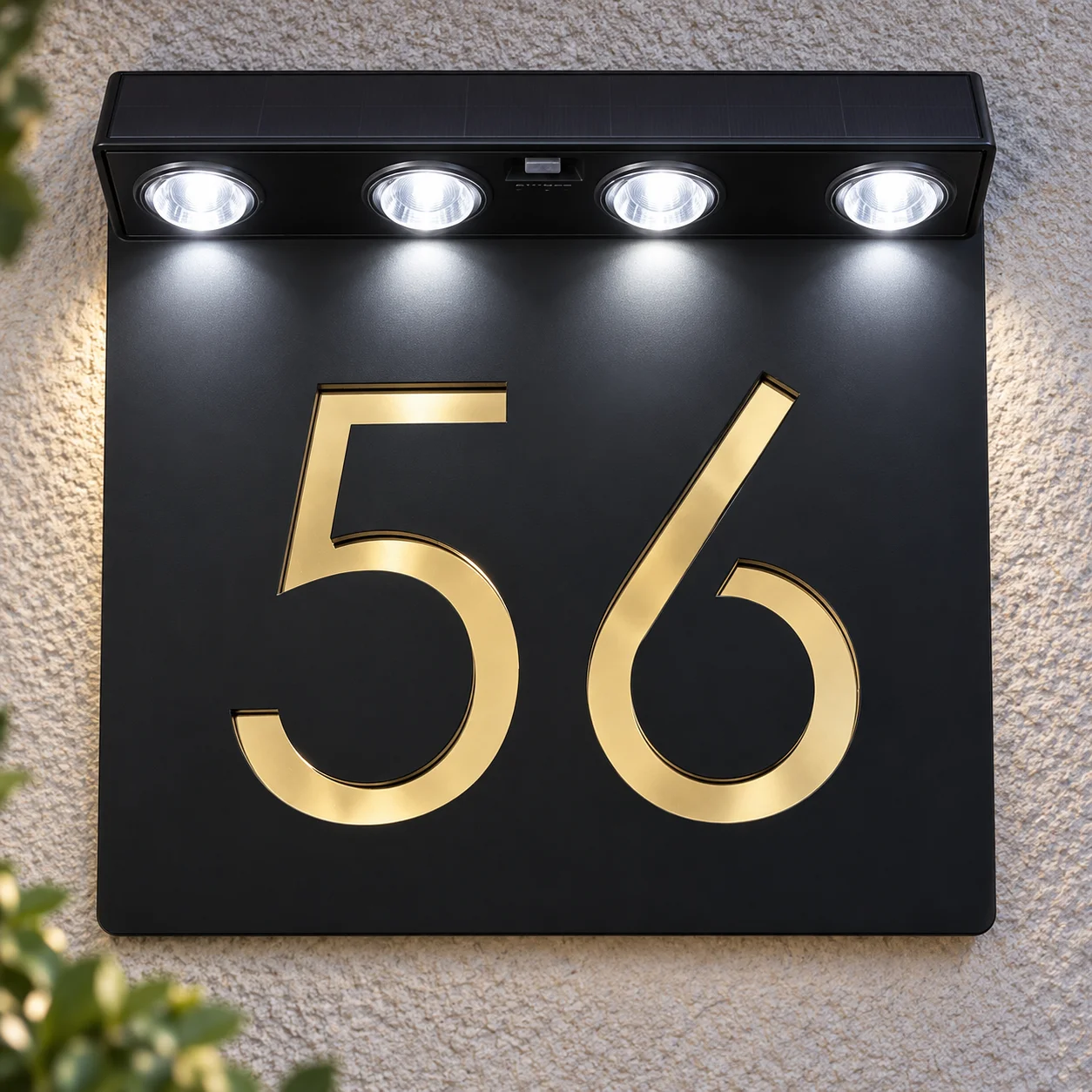 Personalized Solar LED Light House Number Sign Address Plaque Family Entrance Door Sign Custom For Outdoor IP65 Wall Plate Gift