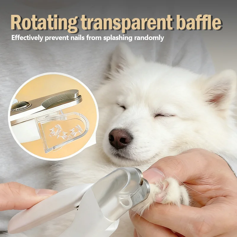 2‑in‑1 Pet Nail Clipper with LED Light & Nail File, Safe Claw Trimmer for Large Medium Small Dogs Cats, Pet Grooming Tool