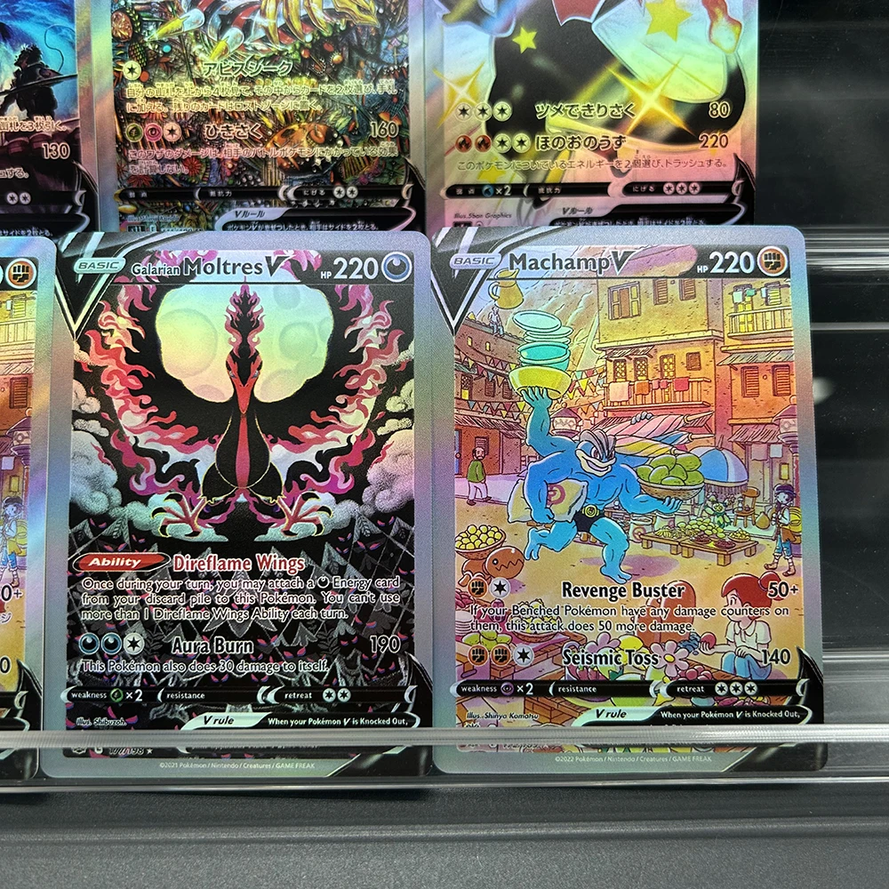 Anime PTCG DIY Collection Proxy Cards Charizard Machamp Galarianmoltres En/jp 110/307 V Flash Trading Collection Card Gift - view 6