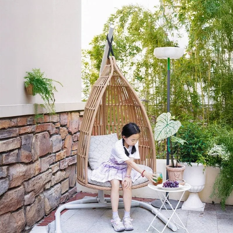 Purple Leaf Tais Basket Rattan Chair Bird's Nest Chair, Indoor Cradle Chair Garden Homestay Swing
