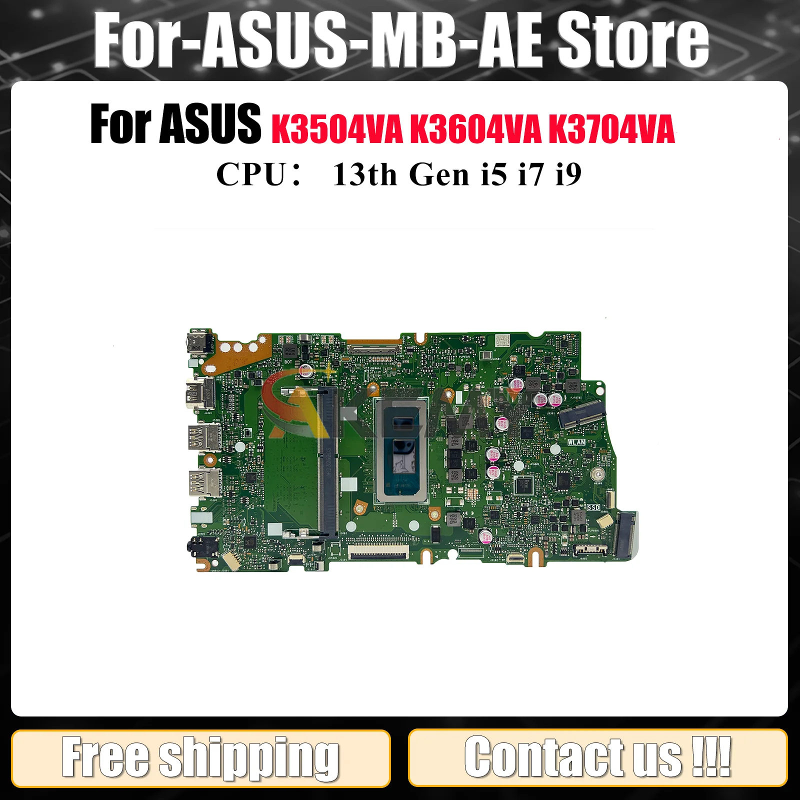 

X1505VA Материнская плата для ноутбука ASUS VivoBook K3504ZA K3604ZA X1505V K3504VA K3704VA X1505VA K3604VA Материнская плата 13-го поколения i5 i7 i9
