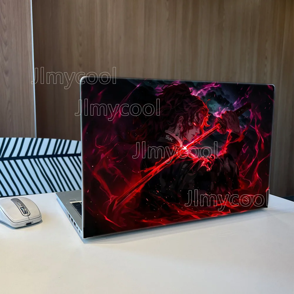2 Pieces Anime Red Samurai Vinyl Laptop Sticker  Self adhesive Case for HP Lenovo Apple ASUS Easy To Install Decal Stickers