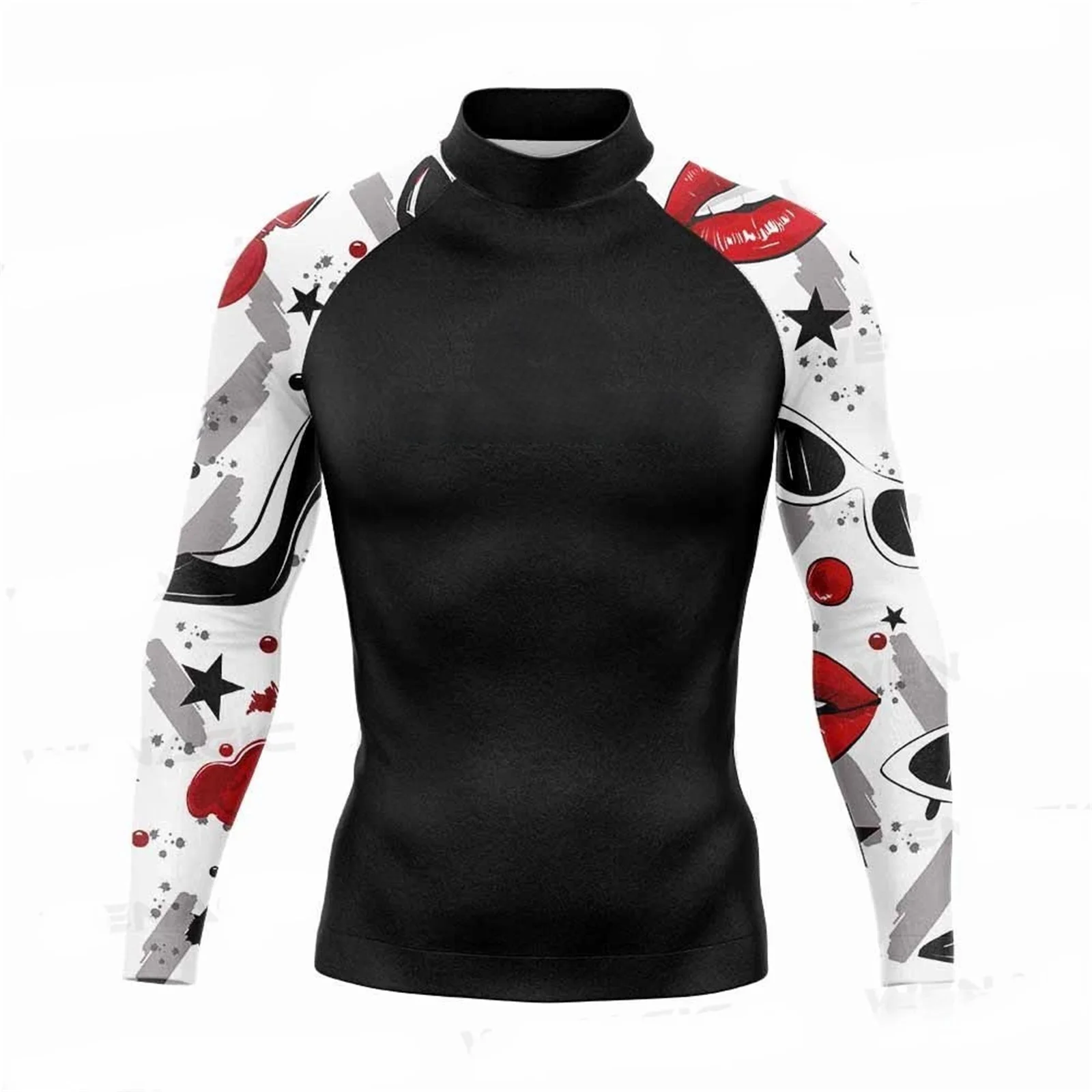 Male UV Protection Tights Rashguard Men Long Sleeve Swimsuit Swim Rash Guard Quick Dry Surf T Shirt Swimming Diving