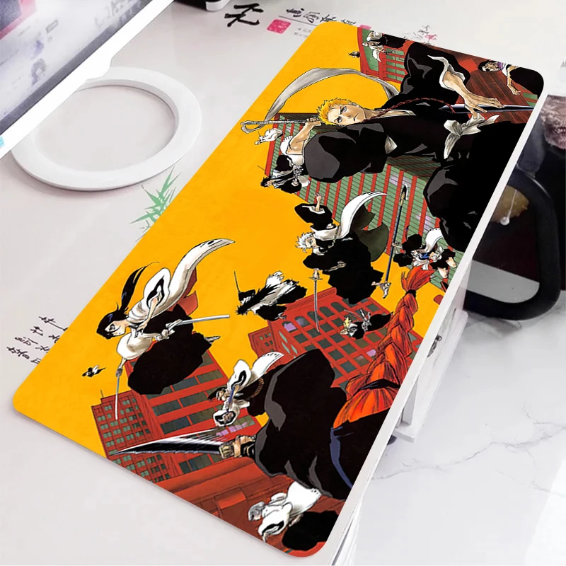 Podkładka pod mysz Anime Bleach XXL Akcesoria do gier Duża podkładka pod mysz Czarno-biała podkładka na biurko Klawiatura Rozszerzony dywan Podkładki pod mysz — zdjęcie produktu 4