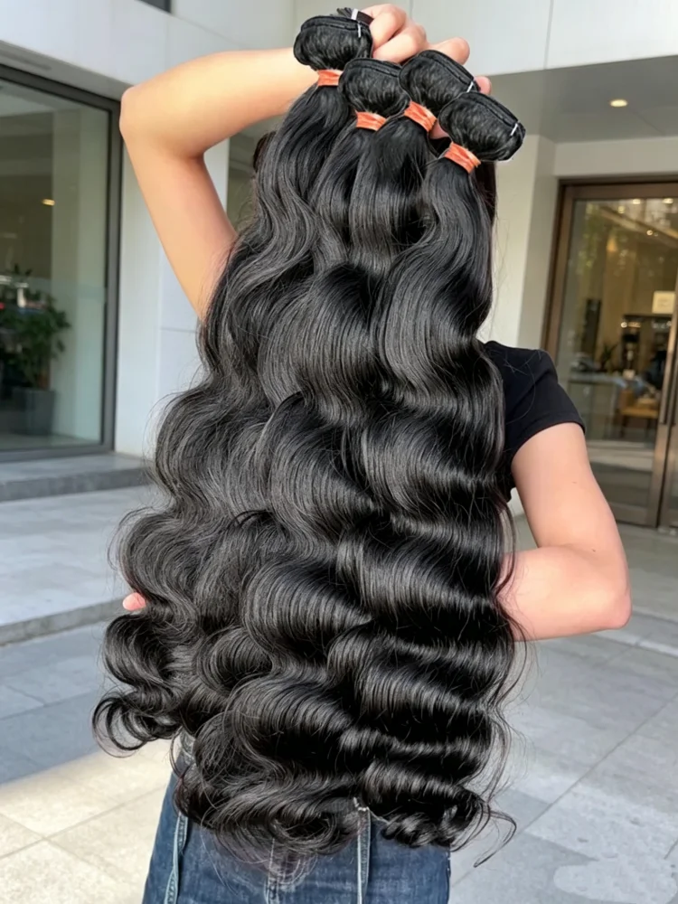 

Virgin Body Wave Hair Bundles 4 Pcs Lot Unprocessed Human Hair Weft Extensions 30 Inches Long Body Wave Weave Hair