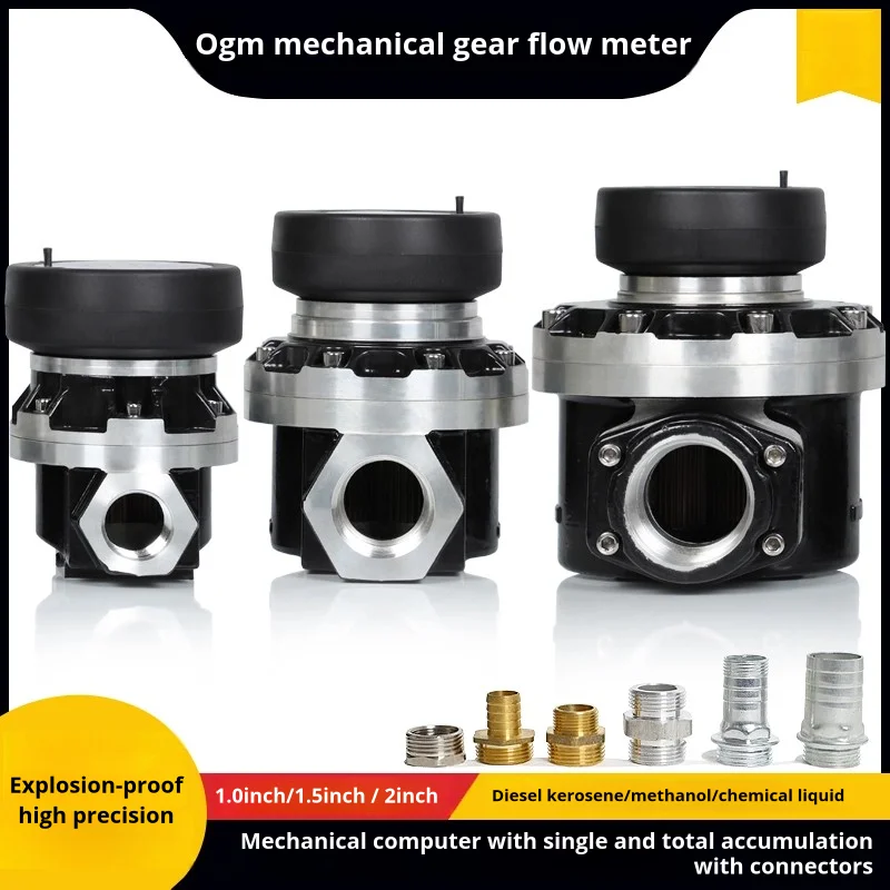 High Precision Industrial Gear Flow Meter OGM Oval Gear Flow Meter Mechanical Positive Displacement Rotary Liquid Oil Fuel