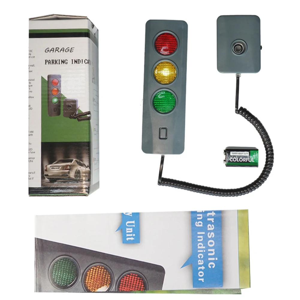 Garage Safe Light Anti Collision Auto Parking System with Three Colors Light Parking Warning Alarm Adjustable Battery Operated