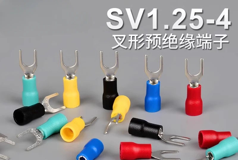 

Новая модель 2026 года: Клеммный наконечник SV1.25-3 4, холоднопрессованный медный наконечник, U-образный, Y-образный, вилочный соединитель для обжима проводов